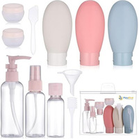 Piyubind Travel Bottles Set For Toiletries Travel Size Containers Leak Proof Silicone Squeezable Spray Bottles Jars For Women Men, For Shampoo Lotion Body Wash-10 Pack (60 Ml, 80 Ml, Multicolour)