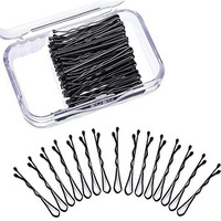 Temperia Bobby Hair Pins For Girls & Kids (Pack Of 100) (Very Small Pins - 3.5 Cm) | Stylish Bob Hairpins For Hairstyling | Women Hair Styling Accessories Clips (Black)