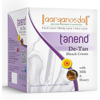 Aryanveda De-Tan Bleach Cream For Face And Body With Milk & Honey For Skin Smoothening, Tightens Pores, Removes Sun Tan, Brightens Dark Spots, For Glowing And Beautiful Skin, For Men And Women 450G
