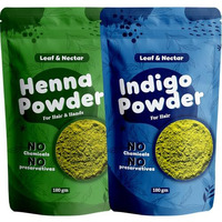 Leaf & Nectar Natural Hair Dye Combo  Henna + Indigo Powder | 100% Pure & Chemical-Free | (180G + 180G = 360Gm Total)