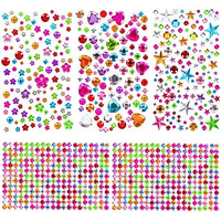 Maycreate 5 Sheet Gem Stickers Rhinestones Acrylic Color Self Adhesive Face Jewels Stickers For Women Girls Kids Diy Crafts, Makeup, Nail Art, Sketchbook And Decorations