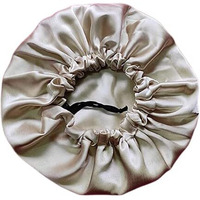 Soham Shree  Hair Bonnet |Handmade Pure Satin Reversible Double Layer Large Sleep Cap Luxuries Satin Sleep Adjustable Cap For Women Girls Kid (Cream)