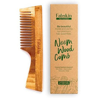 Fabskin Neem Wooden Comb For Men & Women | Handle Comb| Detangling, Frizz Control, Shine & Styling | For All Hair Types