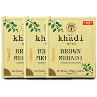Vagad's Khadi Herbal Gramodaya Pure Natural Brown Mehndi For Hair With Goodness Of Neem For Longlasting Natural Hair Colour, 100G Each (Pack Of 3)