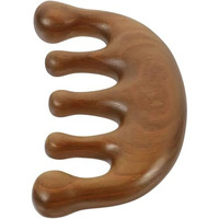 Fegor Natural Wooden Scalp Massage Comb - Wide Tooth Gua Sha Handheld Massager Hair Comb For Gentle Detangling & Meridian Stimulation (Pack Of 1) (Gua Sha Handheld Massager Comb)