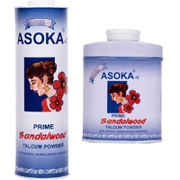 Asoka-C Sandalwood Talcum Powder Blue 300G & 35G [Combo Pack]