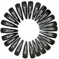 Hp High Profile Black Tic Tac Hair Clips Korean Hair Accessories Tick Tack Pins For Women And Girls (Pack Of 24) Matte Black Colour- Size 5 Cm