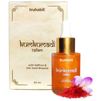 Truhabit Kumkumadi Oil For Face (30Ml), Kumkumadi Face Tailam Oil For Glowing Skin With Saffron & 24K Gold Bhasma; Kumkumadi Oil Serum For Face Glowing And Whitening; Kumkumadi Tailam For Face & Dull Skin