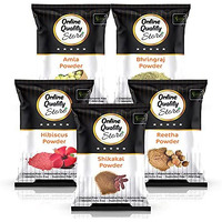 Online Quality Store Amla Reetha Shikakai Bhringraj And Hibiscus Powder For Hair |Hair Mask |Hair Pack For Dry And Frizzy Hair |,Ritha|Soapnuts|Aritha|Indian Gooseberry Powder |Organic Bhringraj Powder |Gudhal Powder |Gudhal Fool Powder ,400G
