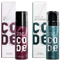 Wild Stone Code Steel & Iridium No Gas Body Perfume Combo For Men,, Pack Of 2 (120 Ml Each)