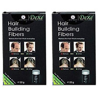 Dexe Hair Thickening And Building Hair Fiber Black Color, Thick Hair, Instant Results, Plant And Cotton Based Fibers, For Men And Women (44 G) Pack Of 2, Black