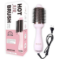 Meditive Hot Air Brush For Hair Styling | Hair Volumizer Blow Dryer Brush, Ceramic Tourmaline Coated, Ionic Technology, 3 Heat & 2 Speed Settings, Lightweight Hair Styler With Overheat Protection & 360 Swivel Cord  Blow Dryer For Hair Volume Hair Volumizer, And Hair Styler In One, 1200 Watts( Pink Colour)