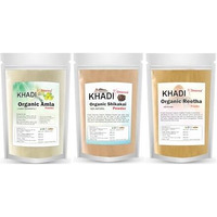 Khadi Omorose Amla Reetha Shikakai Powder For All Type Of Hairs, (100 Grams Each) Combo Of 300 Grams