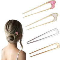 Aston Andia 4 Pcs Exquisite Hair Pin,Hair Stick For Bun Hairpin U Shaped Fashionable Women's Hair Accessories Selection Hair Clips Suitable For Women Girls