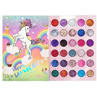 Hudacrush Beauty Glitter Eyeshadow Palette - Shimmery Multicolor Shades, Professional Korean Sparkling Eye Shadow Palette For Glittery Unicorn Looks - 30 Shade