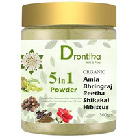 100% Organic 5 In 1 Amla, Reetha, Bhringraj, Shikakai & Hibiscus Powder Combo For Hair Growth & Hair Mask 300Gm. Count1 By Drontika Wild & Pure