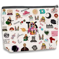 Maycreate Taylor Swi*T Makeup Pouch Cotton Makeup Bag For Women Girls, Fashion Taylor Print Makeup Organizer Bag, Cosmetic Makeup Bag For Travel, Ts Merch Music Fans Gifts