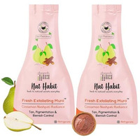 Nat Habit Face Scrub Cinnamon Nashpati Radiance Exfoliating Mura For Tan, Deep Cleansing, Pigmentation & Blemish Control, Chemical Free (Pack Of 2 X 25 Gm)