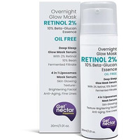 Get Nectar Happiness Overnight Glow Mask Night Serum 2% Retinol (Oil Free) With Beta-Glucan & Bean Essence For Anti-Aging, Fine Lines, Wrinkles & Younger-Look (30Ml)