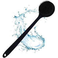Silicone Back Scrubber For Shower, New Update Bath Body Double Sided Brush With Long Handle For Shower Exfoliating And Massage Can Produce More Rich Foam For Men And Women