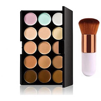 Aadav 15 Colors Contour Face Cream Makeup Concealer Palette With Mini Foundation Brush (Multicolor)