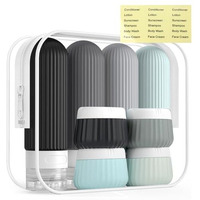 Maycreate 8Pcs Travel Bottles 90Ml /40Ml Silicone Toiletries Bottles Face Cream Jars Bottle Leakingproof Refillable