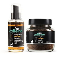 Mcaffeine Exfoliating Coffee Body Scrub & Relaxing Body Massage Oil Combo | Reduces Cellulite & Removes Dead Skin | For Soft, Smooth & Glowing Skin | For Men & Women And All Skin Types