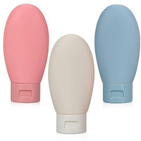 Carrot - Travel Bottles For Toiletries Refillable Plastic Travel Containers Dispenser With Lid Small Leak Proof Empty Squeeze Bottles Kit For Toiletries, Cream, Shampoo, Lotion (Pack Of 3)