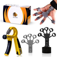 Pro365 Hand Gripper With Counter Meter And Finger Gripper Combo For Forearm, Viens & Fingers (Abs Material, Yellow), Silicone