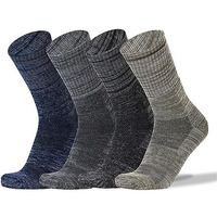Rc. Royal Class Thick Heavy Duty Thermal Socks For Men Cushioned Towel Warm Winter Woolen Socks, Calf Length Hi-Performance Soft Moisture Wicking Socks, Pack Of 4 Pairs, Free Size, Multicolored