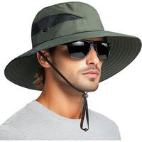 Hsr Lightweight Breathable Stylish Summer Hat Cap For Men Women, Uv Protection, Sun Protection Round Cap For Travel, Hiking, Gardning, Fishing For Men Women (In, Alpha, Free Size, Green)