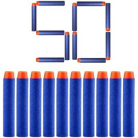 Verat Hollow Out Soft Foam Refill Darts For N-Strike Elite Series Blasters Soft Foam Refill Darts For Nerf N-Strike Elite Blasters Hollow Safe & Durable Darts Premium Foam Bullets (Blue, Pack Of 50)