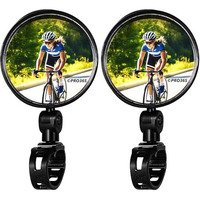 Pro365 Bicycle Rear View Mirrors 6 Months Replacement Warranty With Protective Film Adjustable 360 Handlebar Convex Mirror (2 Pieces)