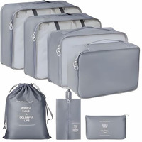 Jd Fresh 7 Pieces Travel Organizer Pouches/Packing Cubes/Travel Essentials For Women Luggage/Space Saver Bags For Clothes/Toiletry Kit/Underwear/Makeup Kit/Travelling Pouch/Travel Accessories(Grey)