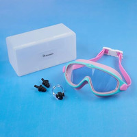Rovars Swimming Goggles For Kids With Nose & Ear Plugs, Leakproff Full Frame With Adjustable Strap, Anti Fog And Uv Protection For Boys & Girls - Purple