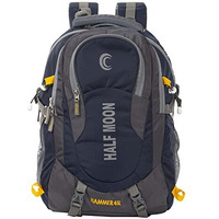 Half Moon 45L Hammer Waterproof Laptop Travelling Rucksack Trekking Backpack For Travel Journey Bags For Men Women Boys & Girls With 17.3Inch Laptop Compartment & Rain Cover (Navy Blue)