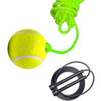 Cricket Hanging Tennis Ball + (1 Pencil Skipping Rope Free), Hanging Cricket Ball For Indoor/Outdoor Knocking Practice, Ball With Rope, 3.5 Meter Rope. (Pack Of 1) (Ag Lifestyle Products)
