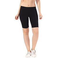 Trasa Women's Cotton Fashion Biker Workout Cycling Shorts, Black - Xl