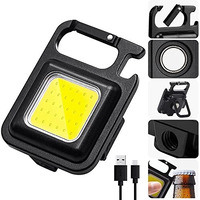 Desidiya 800 Lumen Rechargeable Cob Keychain Work Light With 3 Lighting Modes, Magnetic Base, Keyring Led Torch Keychain Flashlights Mini Work Light For Workshop, Repairing, Emergency