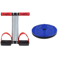 Surefit Tummy Trimmer With Twister  Dual Spring Ab Exerciser & Twisting Core Trainer For Waist Toning, Core Strength, And Full Body Fitness  Portable Home Gym Equipment For All Fitness Levels (Maroon)