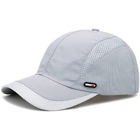 Alexvyan Breathable Net Men Sun Visor Cap Baseball Adjustable Sport Summer Cap For Golf Tennis Cricket Cycling Running Gym Cap- Sun Uv Protection (Light Grey)