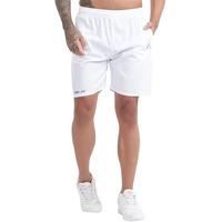 Blue Star Shark Men's Polycotton Athletic Sports Shorts With Zip Pockets And Elastic Waistband | Nikkar | Shorts For Gym, Running, Summer | White Shorts With Side Pockets