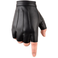 Ketmart Fingerless Driving Gloves Pu Faux Leather Outdoor Sport Half Finger Glove For Men Women (Color-Black, Cycling)