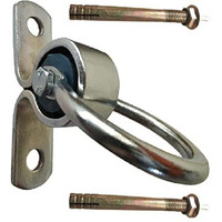 Q1 Beads 1 Pcs Swing Jhula Bearing Kada Ring With 4 Inch Pin Fasteners(2) - Heavy Duty(Chrome,Round) - Metal