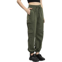Q - Rious Women's Relaxed Fit Cargo Style Jogger Pants (Olive_36)
