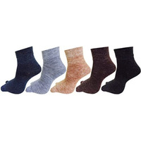 Rc. Royal Class Women's Woolen Ankle Length Multicolored Socks(Pack Of 5 Pairs)(Free Size)