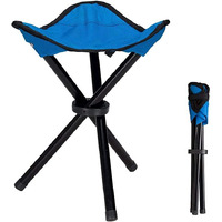 Prechana Folding Camping Stool Portable Fishing Chair Seat For Camping Fishing Hiking Gardening And Beach, Seat Height 20 Inches (Random Color, Metal) - Multicolor