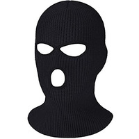 Proberos Full Face Ski Mask For Men Women,Knitted Balaclava Ski Mask Thermal Balaclava For Winter Outdoor Sports Ski Bike,Black,One Size