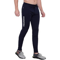 Blue Star Shark Men's Premium Lycra Stretchable Cargo Joggers | Regular Fit, Stylish Track Pants With Pockets | Soft Smooth Feel, Logo On Front, Comfortable Everyday Wear, Navy, Xl