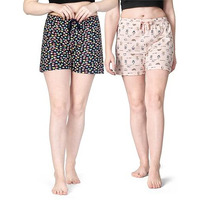 Real Basics Women's Regular Shorts (Rb-W-Shorts-M-P2-S3(Heart+Breakfast)_Multi-Coloured_M)